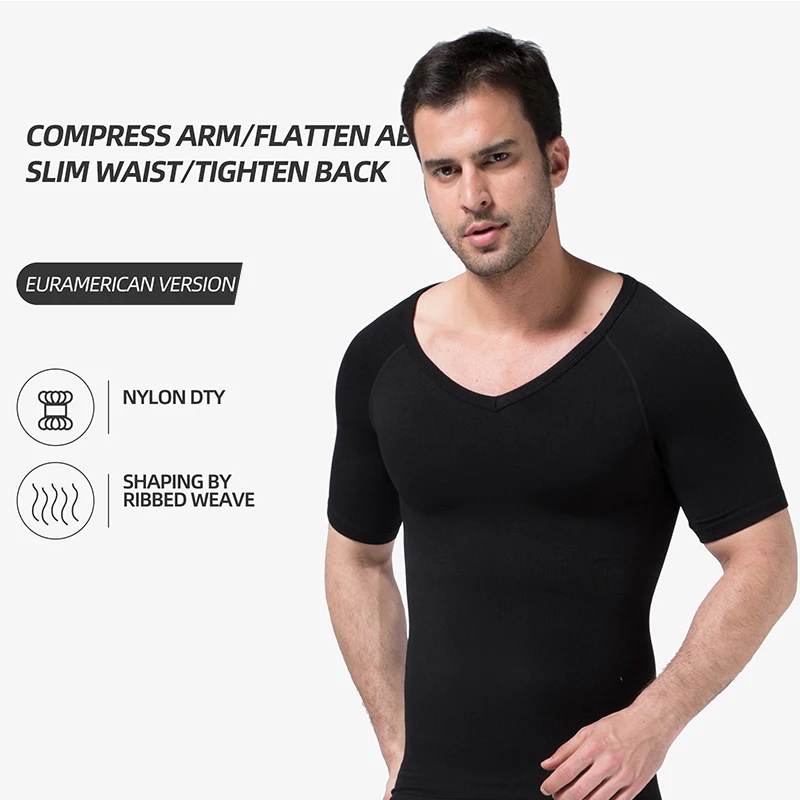 

Men's body shaper with vest seamless V-neck corset Ultra thin and comfortable Fat burning New body shaping clothes