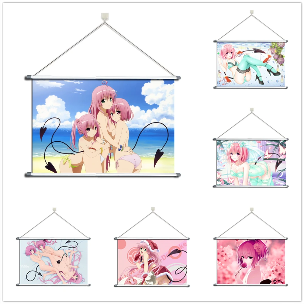 

Anime To Love Lala Momo Nana Satalin Deviluke Alloy Fabric Wall Poster Scroll