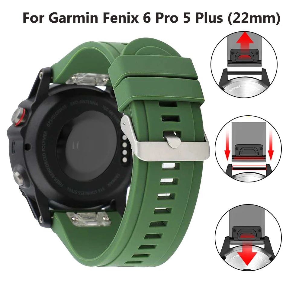 Ремешок для часов Garmin Fenix 6 Pro 5 plus быстросъемный силиконовый ремешок Easyfit наручных