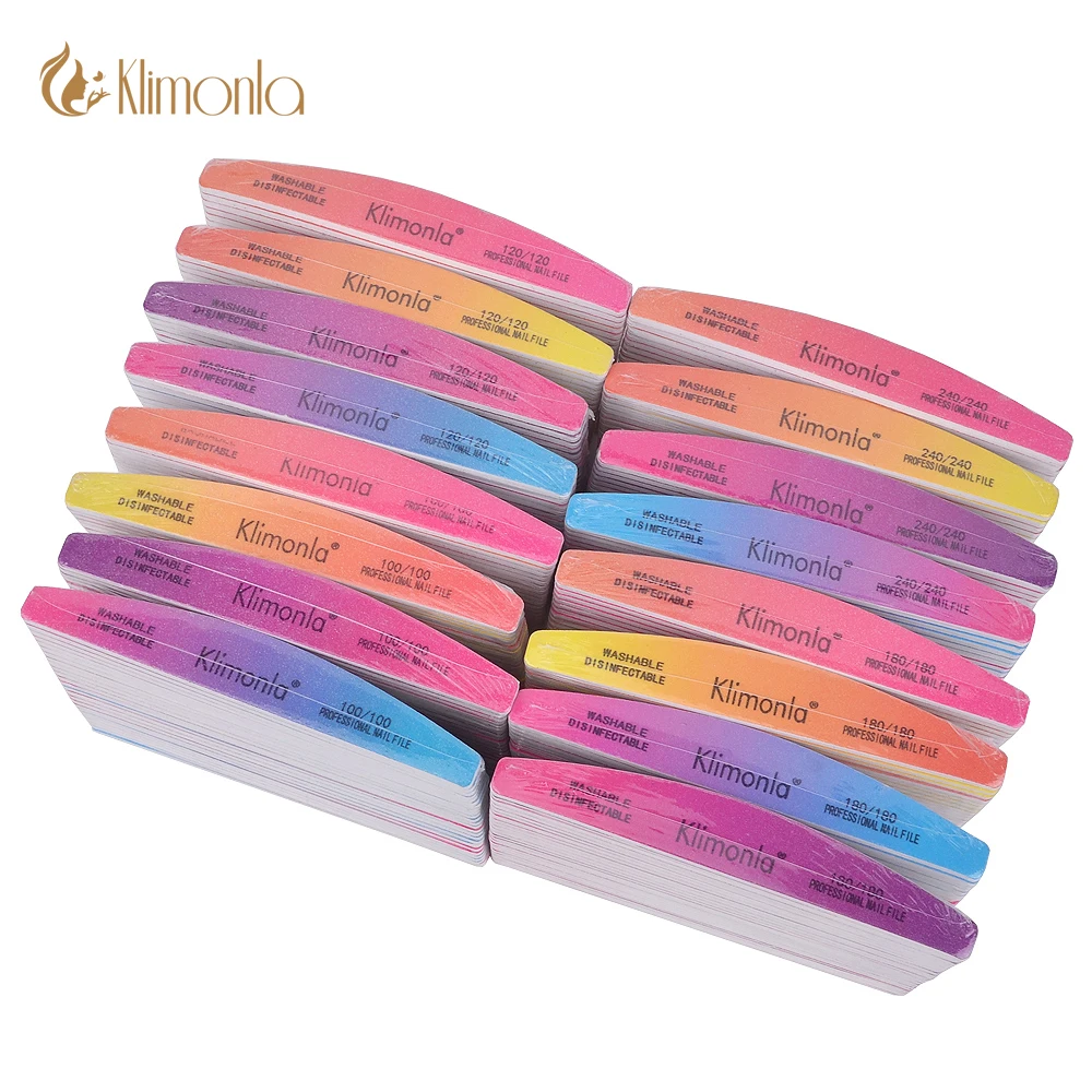 

4/16Pcs Double Sided Nail Files Sandpaper Lime a Ongle Manicure Pedicure Rainbow For Professional Finger Toe Nail Care Tools