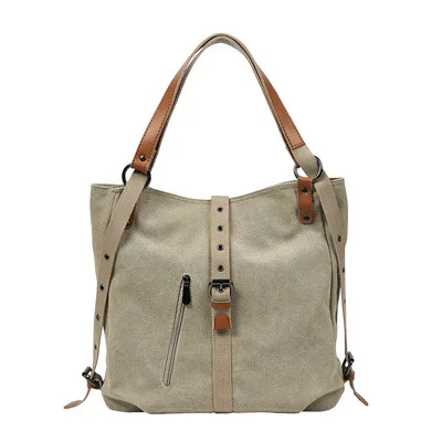 

Trendy Canvas Women's Bags Large-capacity Fashion Shoulder Bags Multi-compartment Retro Casual Ladies Travel Backpack