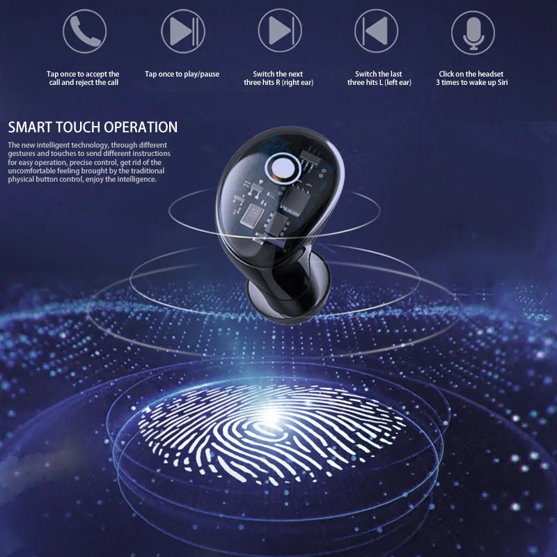 Беспроводной наушники вкладыши TWS Bluetooth 5 0 светодиодный цифровой Дисплей Шум