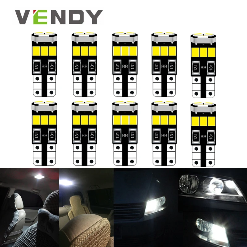 10 шт. Автомобильные светодиодные лампы W5W T10 168 автомобильные 2835 SMD для Skoda Superb Octavia