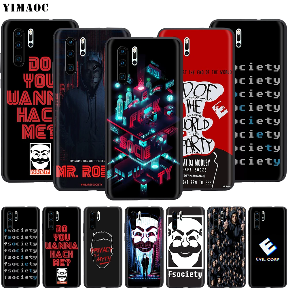 Силиконовый чехол YIMAOC Mr Robot для Huawei Mate 10 P8 P9 P10 P20 Lite Pro P Y7 Y9 Smart Mini 2017 2018|Бамперы| |