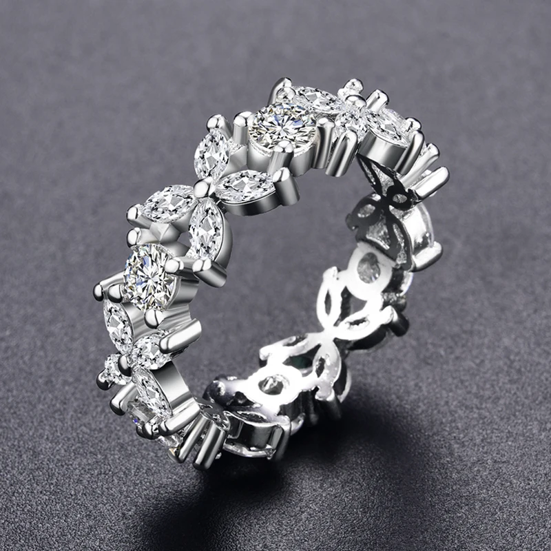 Женское кольцо MDEAN белое золото ювелирное изделие из фианита AAA аксессуары для Size5