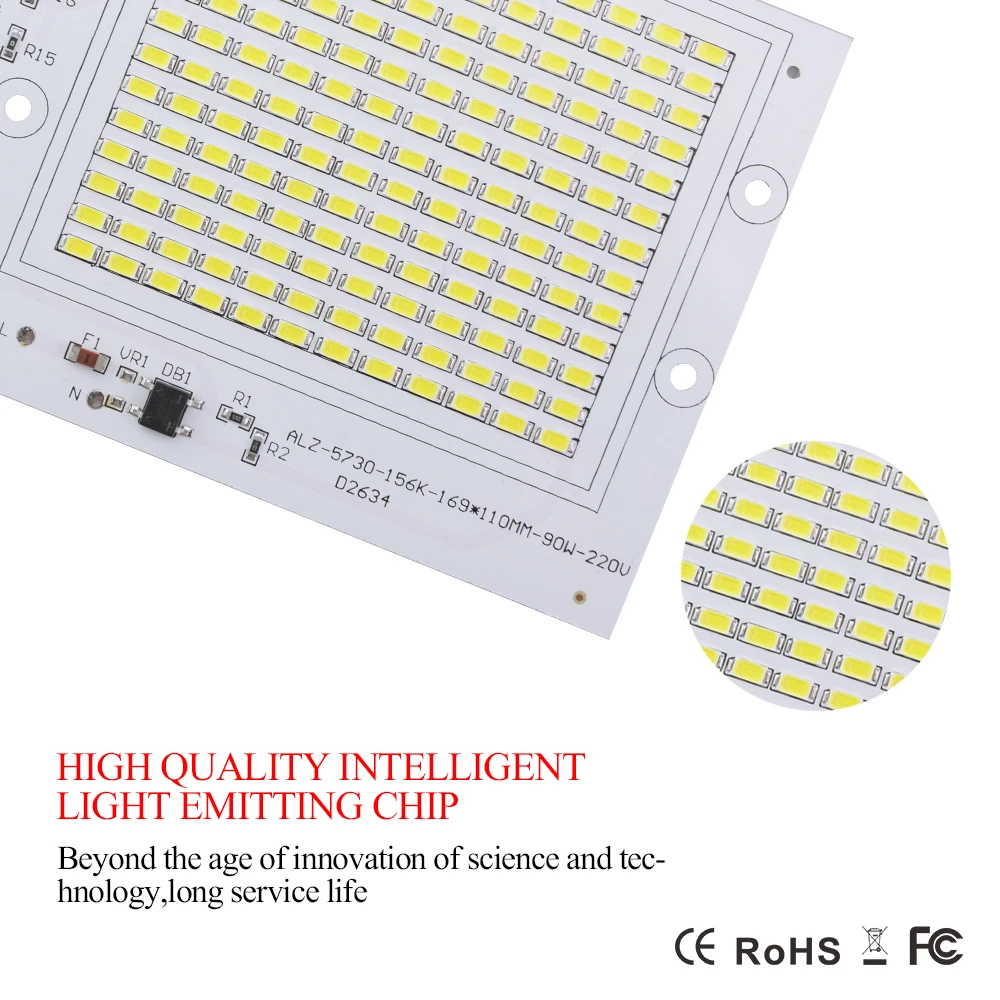 Светодиодные чипы 220 В SMD 2835 Smart IC светодиодные лампы 10 Вт 20 30 50 90 для
