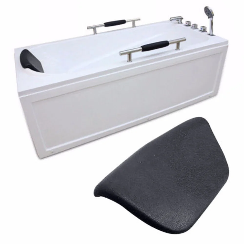 Black Bath Pillow Waterproof Bathroom Relaxing Bathtub Spa Head Rest Neck Support Back Comfort Neck Holder Non-Slip