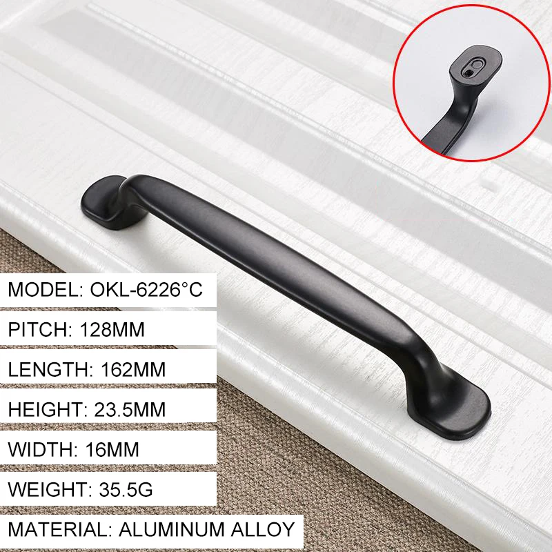 Ручки для шкафа из нержавеющей стали квадратные черные ручки мебели кухни