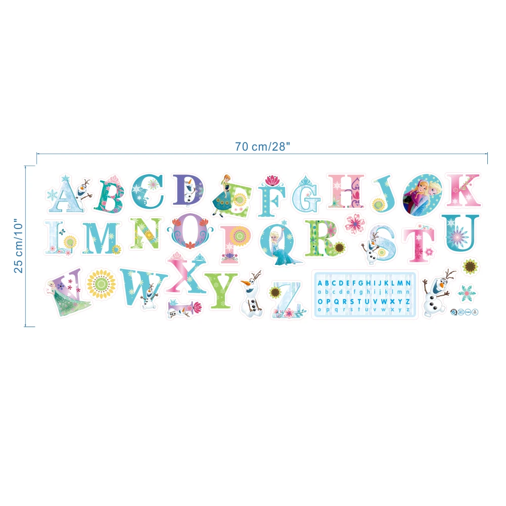 Мультфильм Дисней замороженные 26 английские буквы Алфавит настенные наклейки