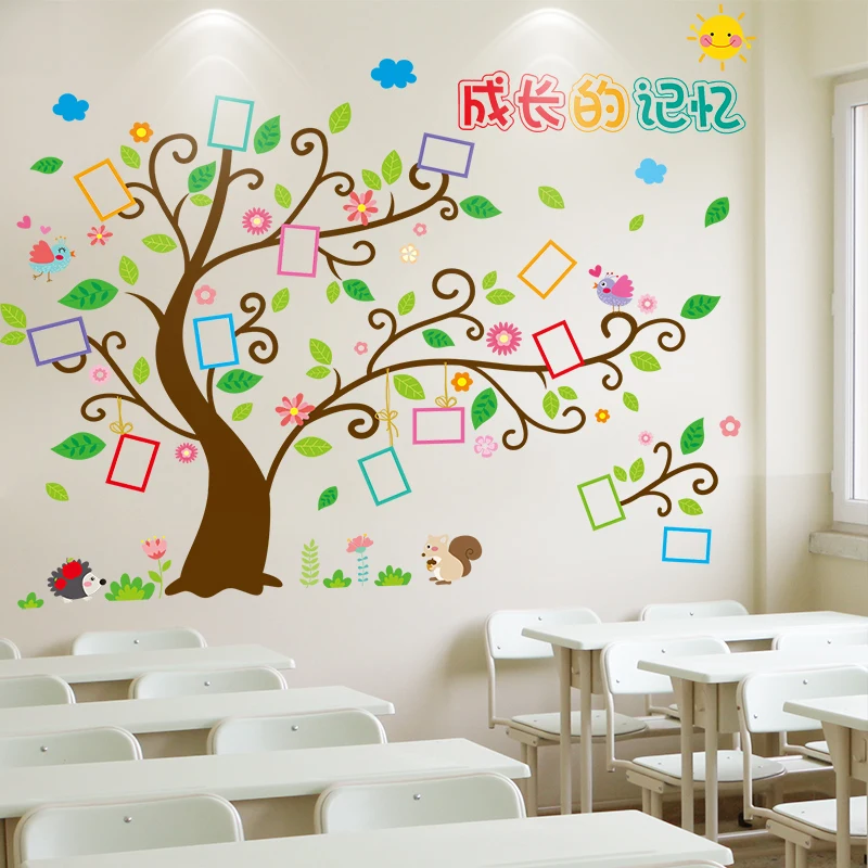 

[SHIJUEHEZI] Colorful Tree Wall Stickers DIY Photo Frame Mural Decals for Nursery Kids Rooms Baby Bedroom House Decoration