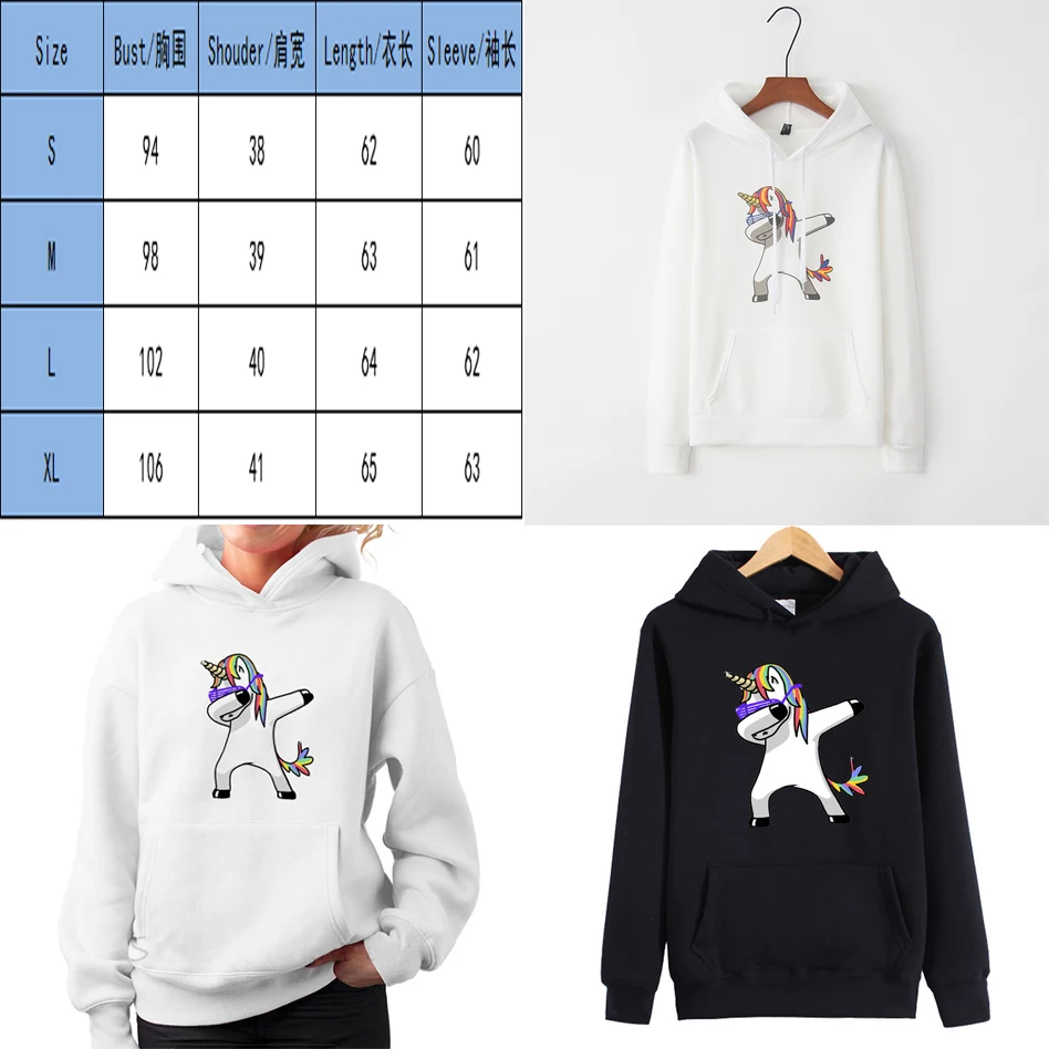 

New 2021 Ladies Sweater Original Unicorn Hooded Women's European And American Anime Plus Velvet Round Neck Women's Long Sleeves