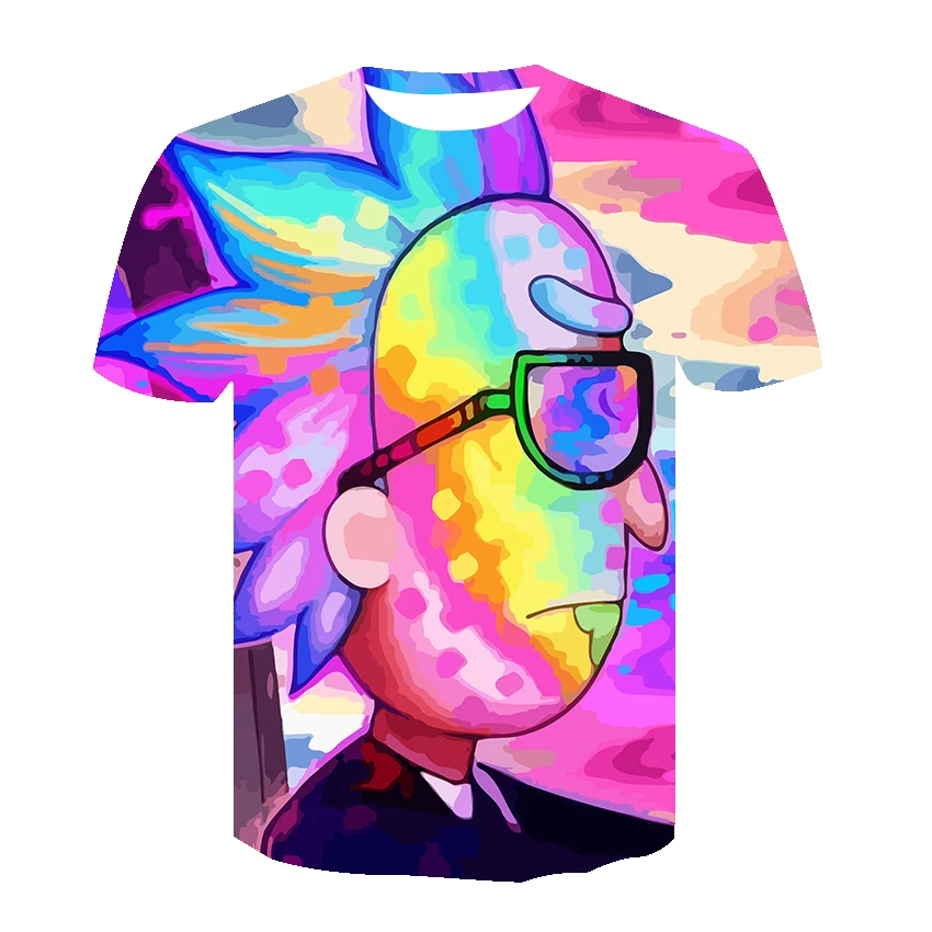 

2021 summer new 3d cartoon T-shirt men's short-sleeved T-shirt fun anime pattern 3d T-shirt men's street casual wear
