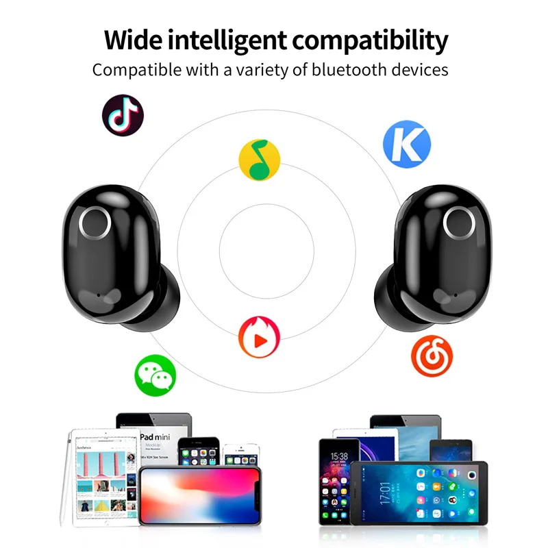 Беспроводные bluetooth-наушники YTOM с сенсорной кнопкой TWS-наушники супер басами