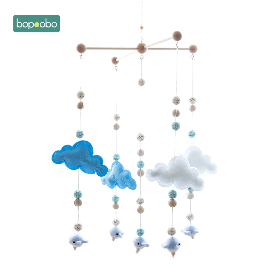 Blue Cloud Bopobo детская Мобильная подвесная погремушка, игрушки, заводная Музыкальная шкатулка, вешалка, сделай сам, подвесная детская кроватка, мобильная кровать, колокольчик, игрушечный держатель, кронштейн - Цвет: Blue Cloud