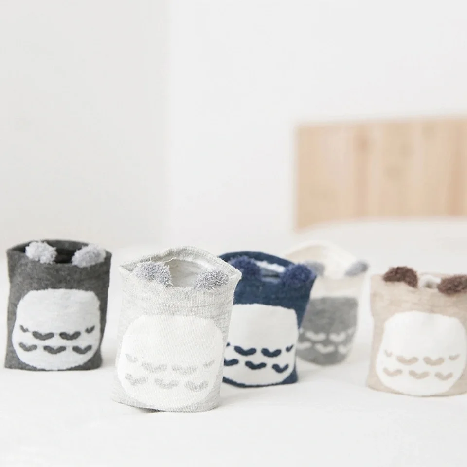 Милые Удобные женские короткие носки из чистого хлопка с рисунком в японском