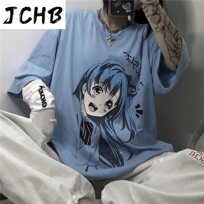

2021 T-shirt Female Japanese Girl Printing Short-sleeved T-shirt Female Student Korean Version Loose Wild Ins Autumn New T-shirt