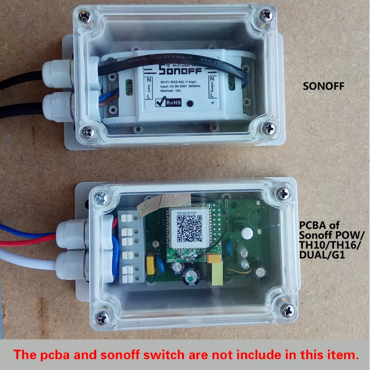 Водонепроницаемый чехол Sonoff IP66 для кабеля Basic/RF/Dual/Pow/TH16/G1 соединительный элемент