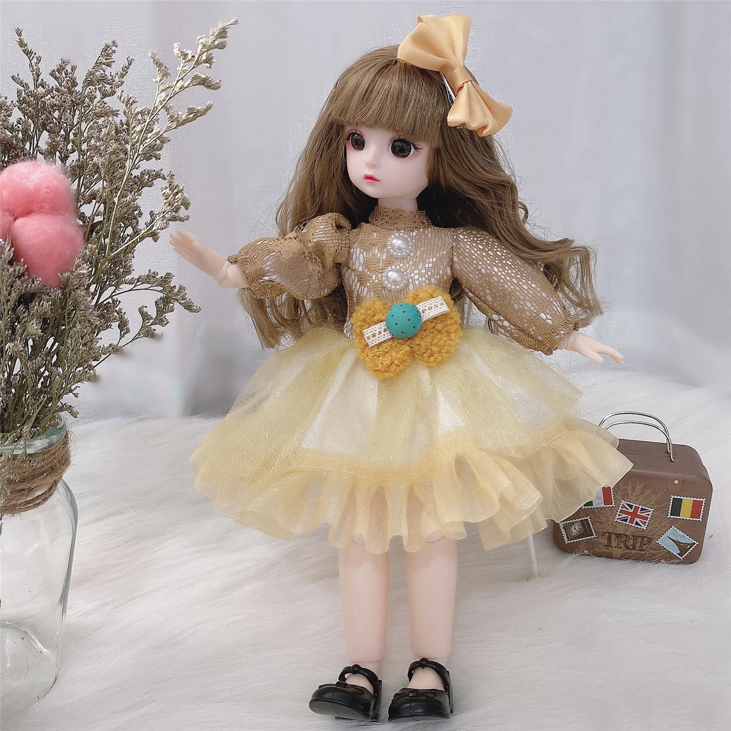 30 см BJD куклы 3D глаза обнаженные Мягкая силиконовая кукла с Модный повседневный
