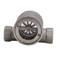 sight water flow indicator bsp stainless steel 304 with plastic impeller