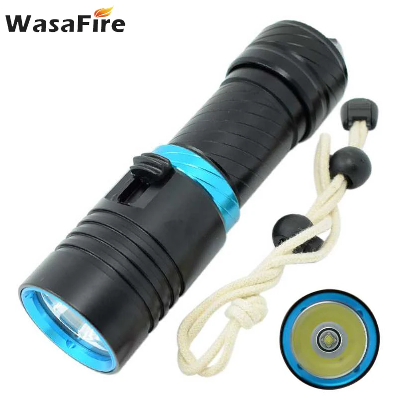 

XM-L2 Waterproof Dive Underwater 80 Meter LED Diving Flashlight Torches yellow Lamp Light Camping Lanterna With Stepless Dimming