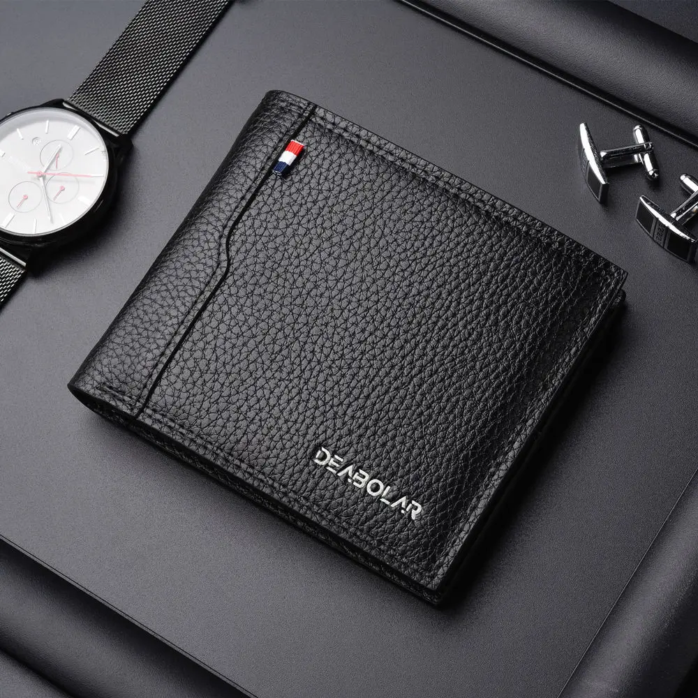 

New Men Short Wallet Business Leisure Driver License Multifunction High Capacity Small Coin Purse Fashion PU Zipper Wallet