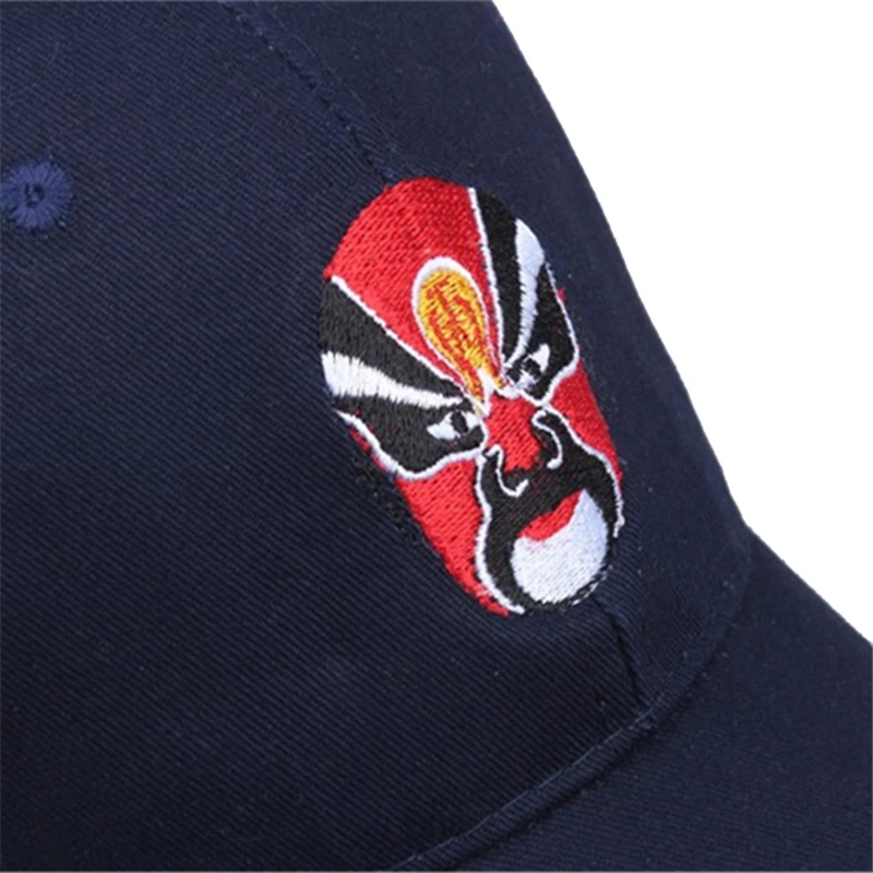 4C вышивка пекинг Опера лицо Ретро стиль Мужские Женские бейсболки высокое