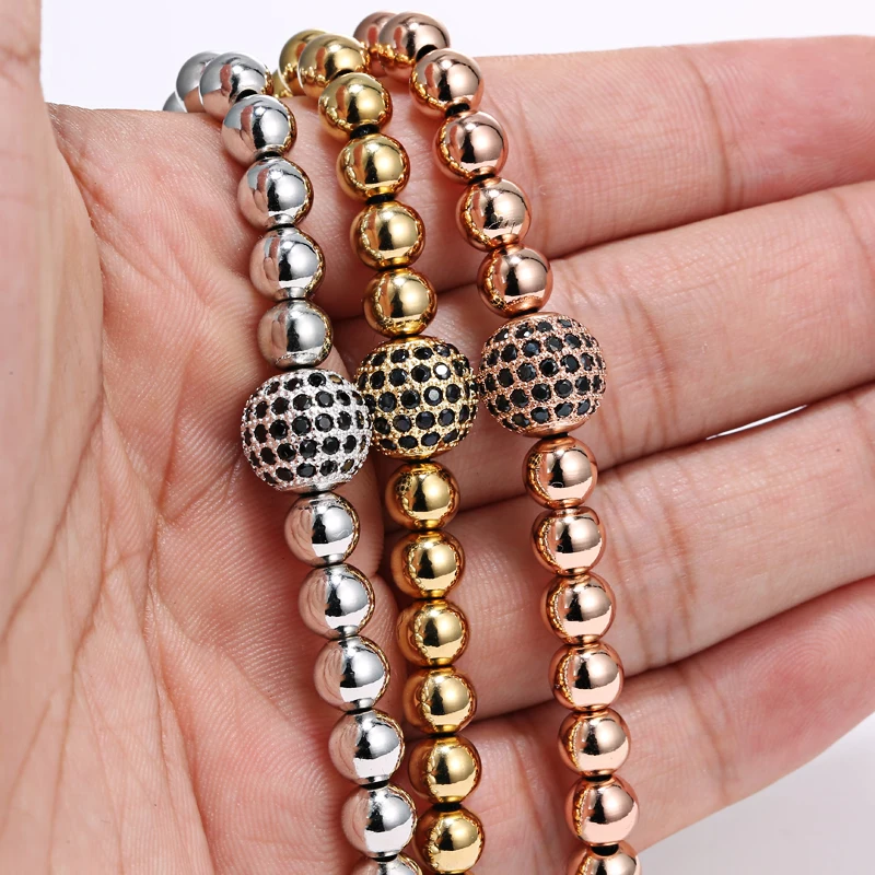 Mcllroy Ball мужские браслеты трендовые круглые бусы плетеные Macrame микро CZ проложенные