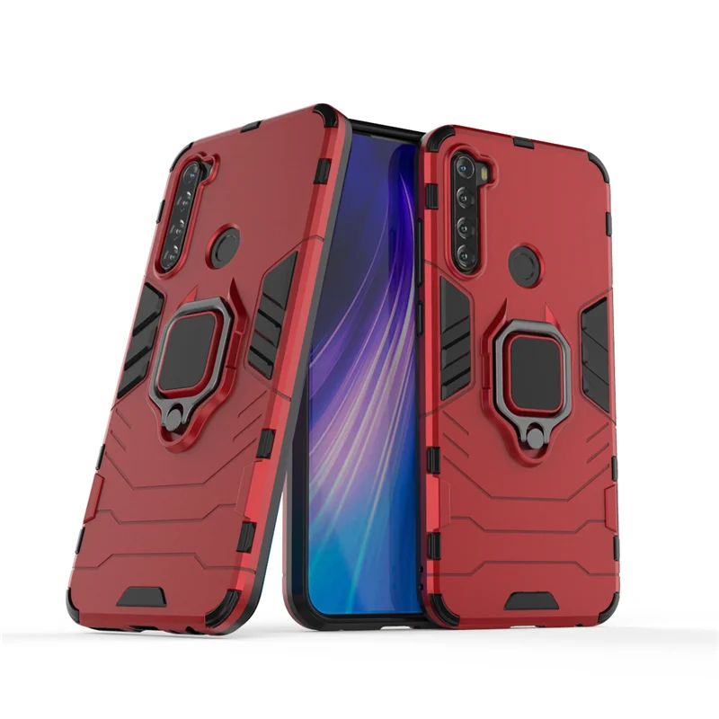 Чехол для Xiaomi Redmi Note 8 T защитный силиконовый чехол-бампер с кольцом на палец чехол