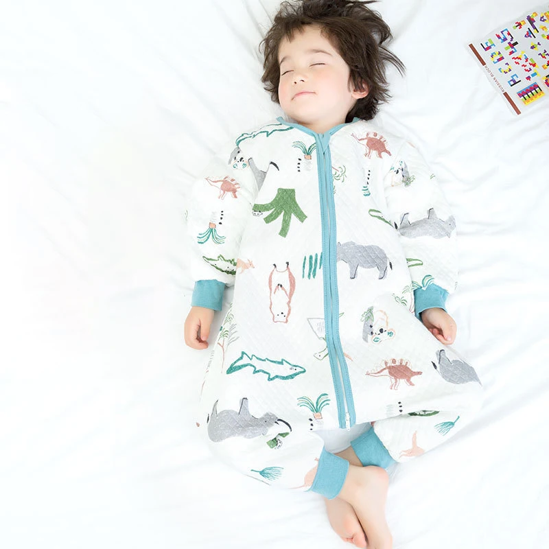 

Elinfant 100% cotton newborn baby split legs long sleeve spring autumn baby sleeping bag