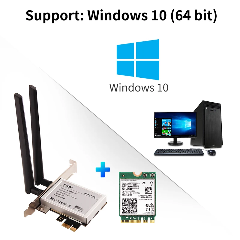 Настольный Wi Fi 6 Intel AX210 PCIe WiFi адаптер Bluetooth 5 2 2400 Мбит/с 802.11ax AX210NGW MU MIMO 4G/5 ГГц 6E карта