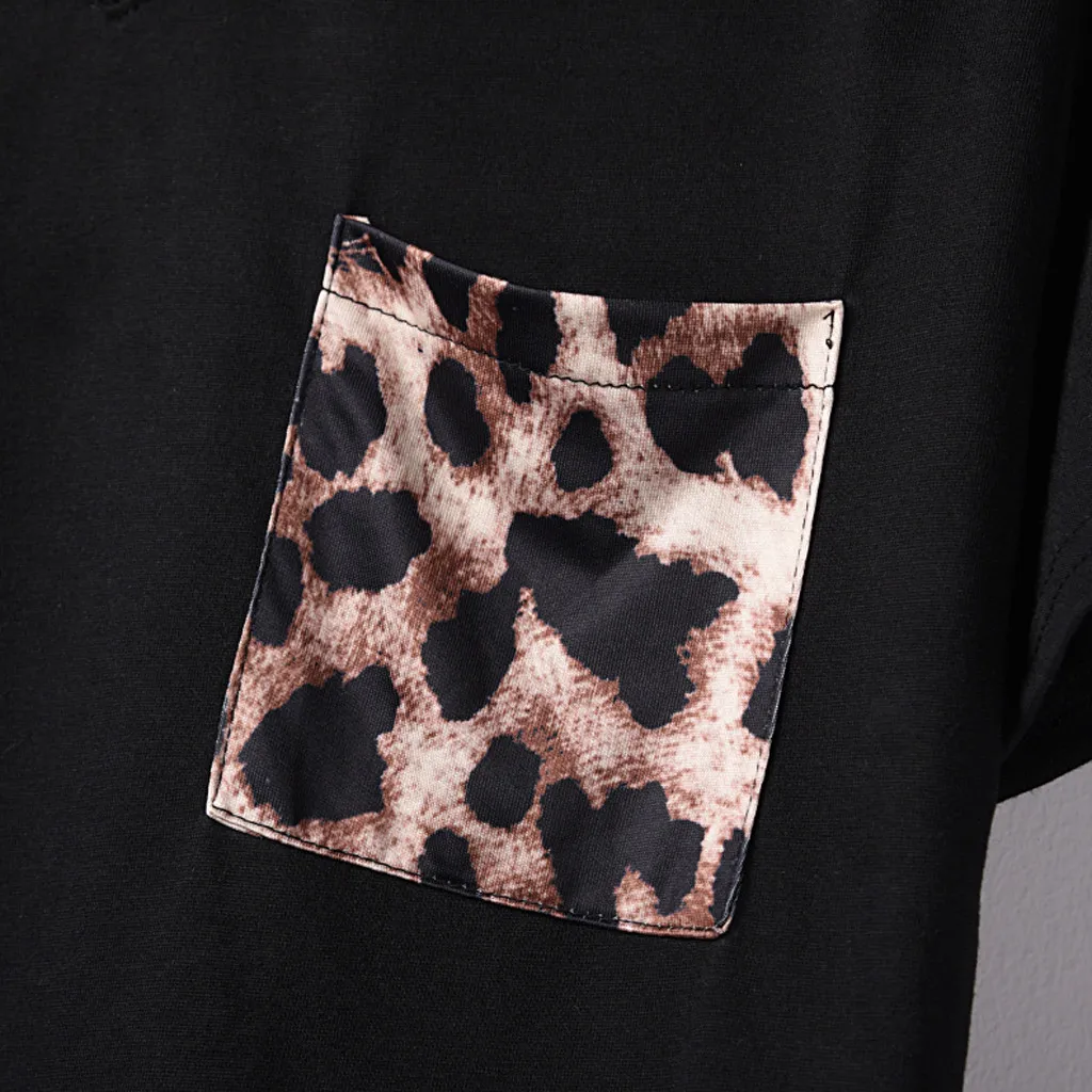 Модные новые женские летние топы с круглым вырезом и леопардовым принтом