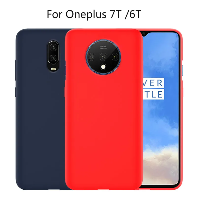 Для Oneplus 7T 6T чехол для OnePlus 6 6T 7 7T Pro мягкая Жидкая силиконовая задняя крышка Ультратонкий матовый защитный чехол на 360 градусов