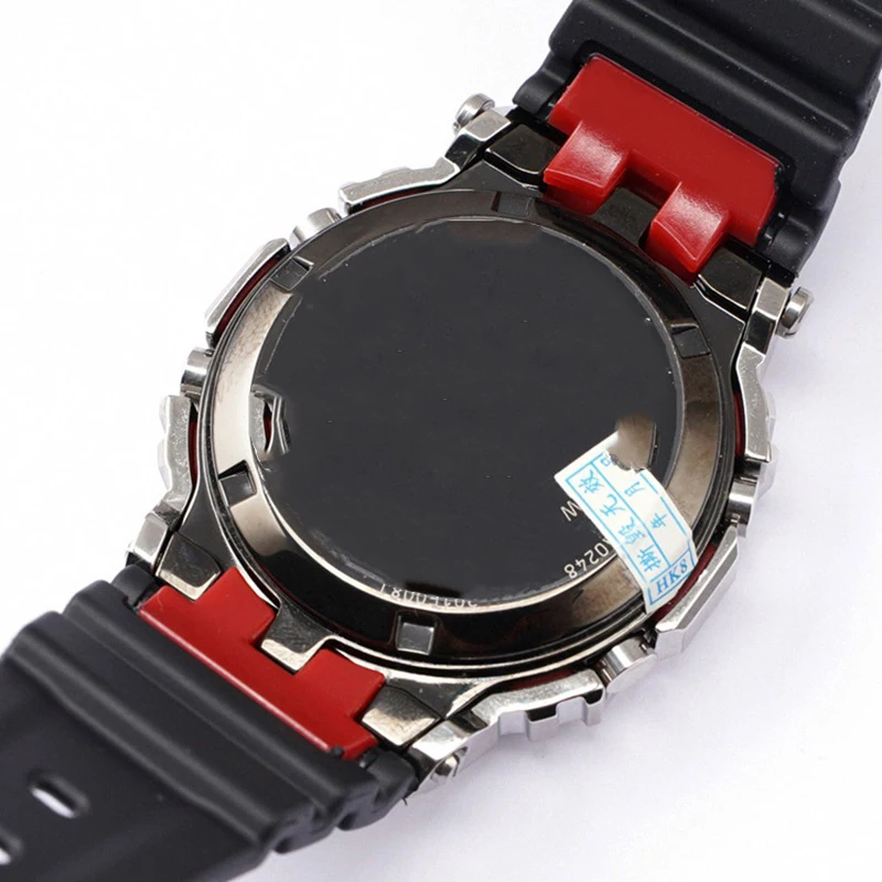 

Rubber strap for Casio G-SHOCK GMW-B5000 waterproof Resin strap Sport bracelet watchband Gold Metal Loop Holder Bezel Ring