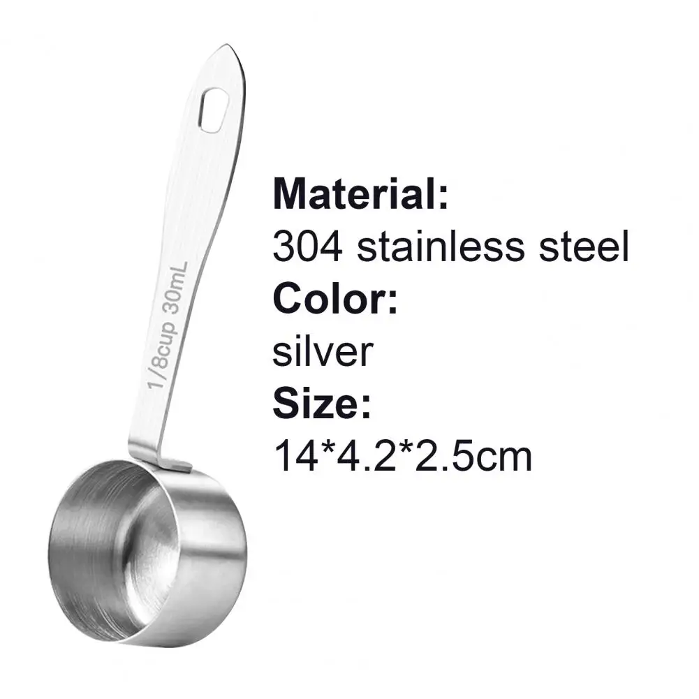 

30ml Coffee Scoop Polished Surface Food Grade 304 Stainless Steel Coffee Measuring Spoon for Bar Coffee Machine Accessories