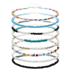 Цветной браслет ручной работы из бисера для ног для мужчин и женщин, регулируемый цветной браслет на щиколотку с бусинами, Модная бижутерия для ног, 1 шт.