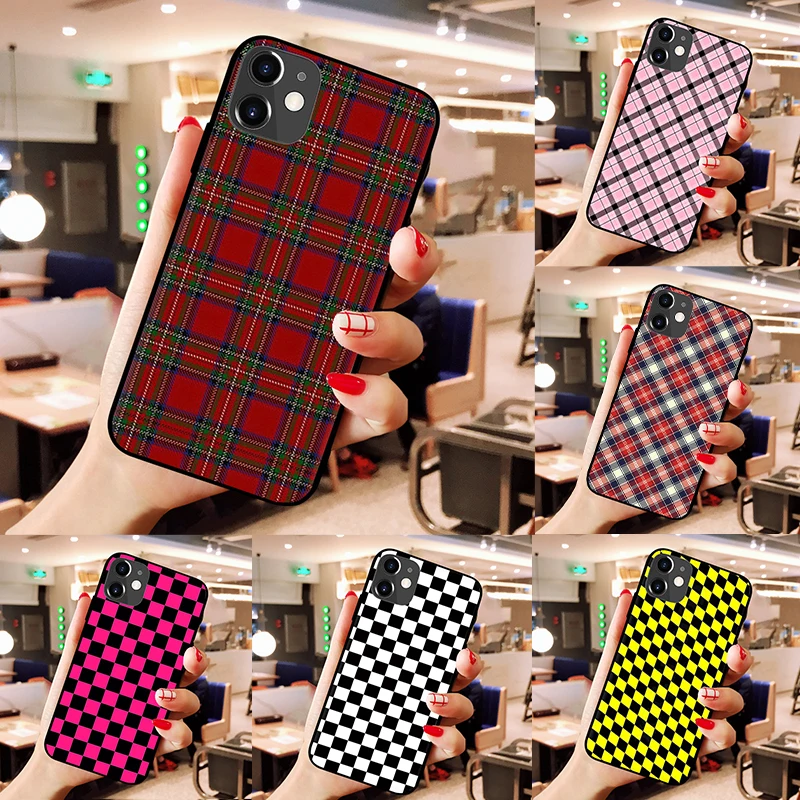 

Phone case For iphone 5 5S SE 5C 6 6S 7 8 plus X XS XR 11 12 mini Pro Max 2021 black Luxury brand Design Scarf mesh pattern