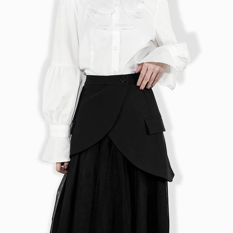 Готическая Женская длинная юбка черная винтажная в стиле пэчворк Повседневные