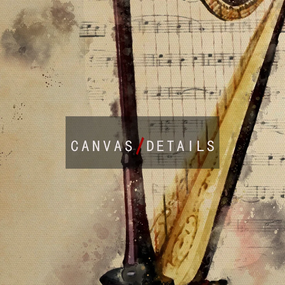 

Vintage Style Musical Instrument Poster Piano Print Canvas Wall Art Painting Music Note Nordic Home Decoration Picture