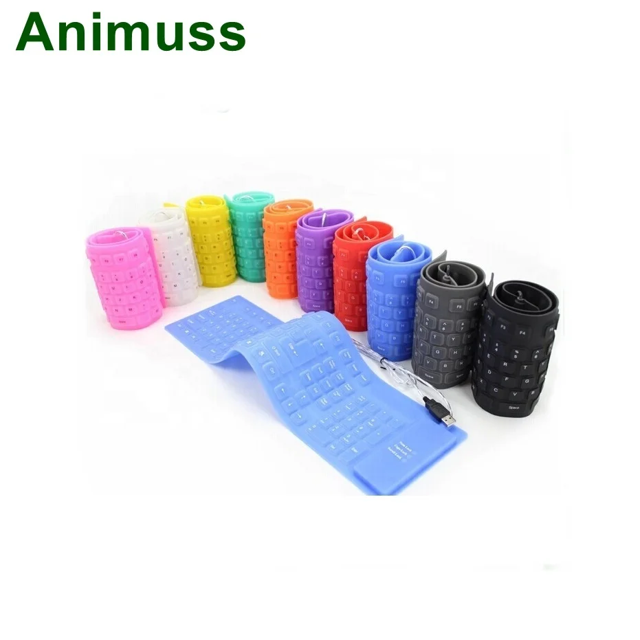 

85 keys Desktop Laptop Application USB PS/2 Interface waterproof silicone Foldable rolled up Flexible keyboard