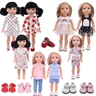 Одежда для кукол, платья с принтом, кожаная обувь для 14,5 дюймовых американских кукол Нэнси для женщин, 36 см, Paola Reina аксессуары для королевы Girls Toy