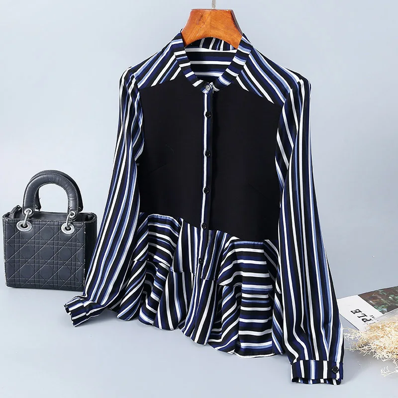 

Новые женские рубашки с воротником-стойкой и пуговицами, модный кардиган, темпераментный Топ для женщин, весна 2020, бутик