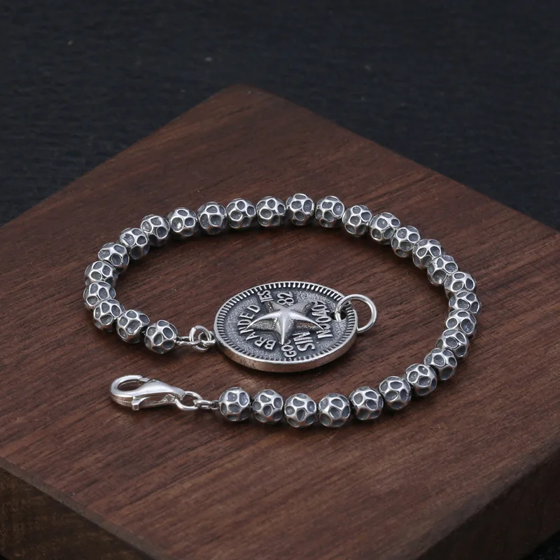 Женский браслет-обруч для мужчин 100% Настоящее серебро 925 Креативный дизайн буквы