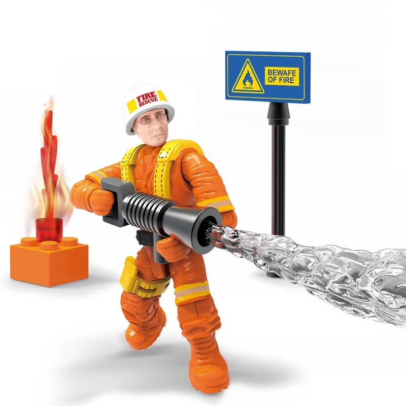 Экшн-фигурки fireman в масштабе 1:36 пожарная команда эксперты мега-блок водяной