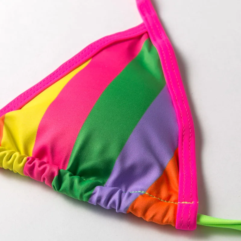 Bikinx, микро стринги, бикини,, Холтер, стринги, женский купальник, треугольный купальник, женский купальник, Бразильский бикини, неоновый купальник