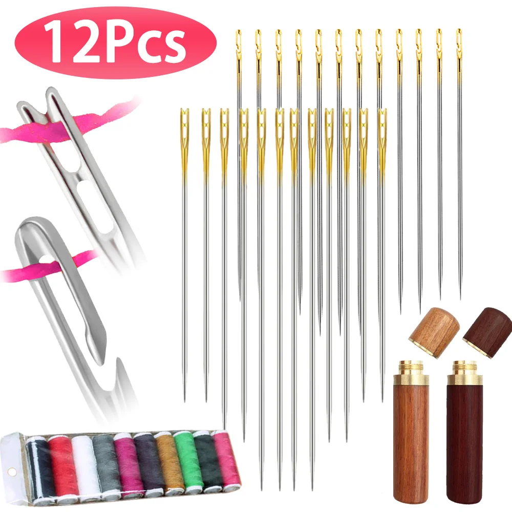 12 шт./компл. игла для пожилых боковое отверстие слепой иглы домашняя швейная