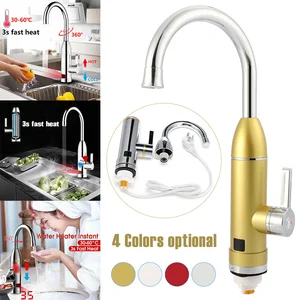 bathroom kitchen instant heating water faucet rotatable 220v electric hot water heater water tap with led temperature display free global shipping