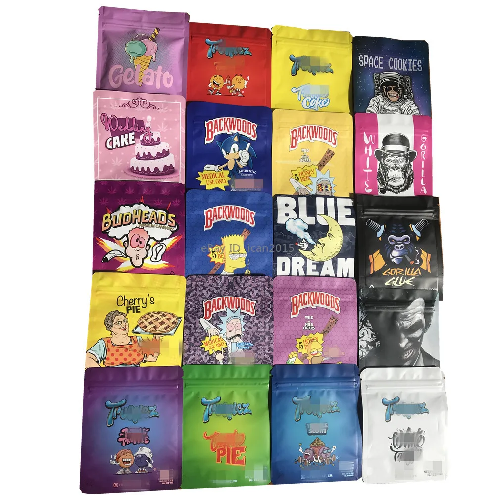 

22 Types of NEW Cookies Bag Mylar Resealable 350mg Packaging ONLY Bag No Any Food Patch (no Label)