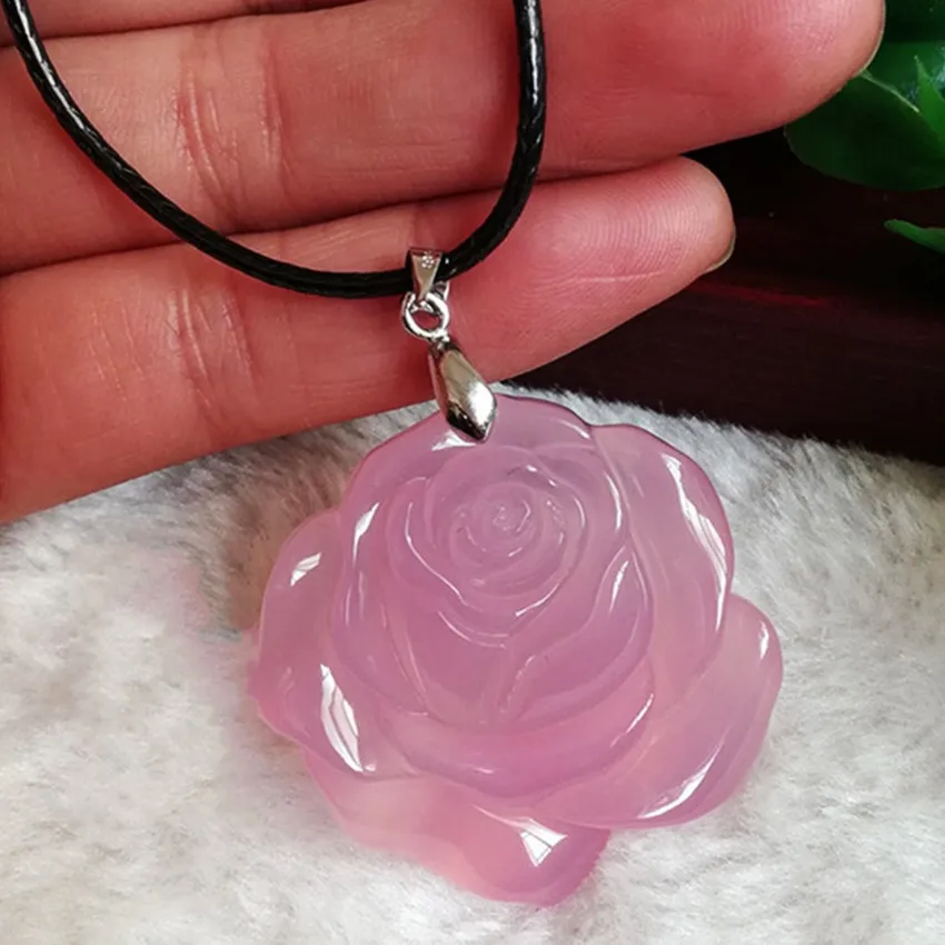 Посеребренный розовый и желтый агаты кулон веревка цепочка Ожерелье для