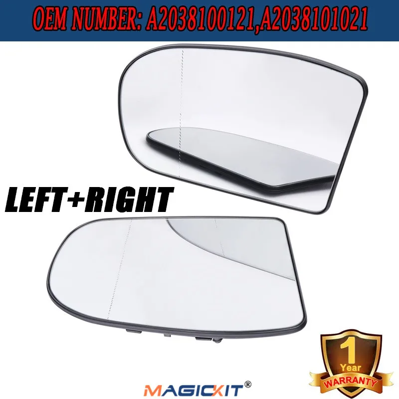 

MagicKit Pair Car Side Rear View Mirror Anti Glare Heated Rearview Mirror Glass For Benz E/C Class W211 W203 01-07 2038100121