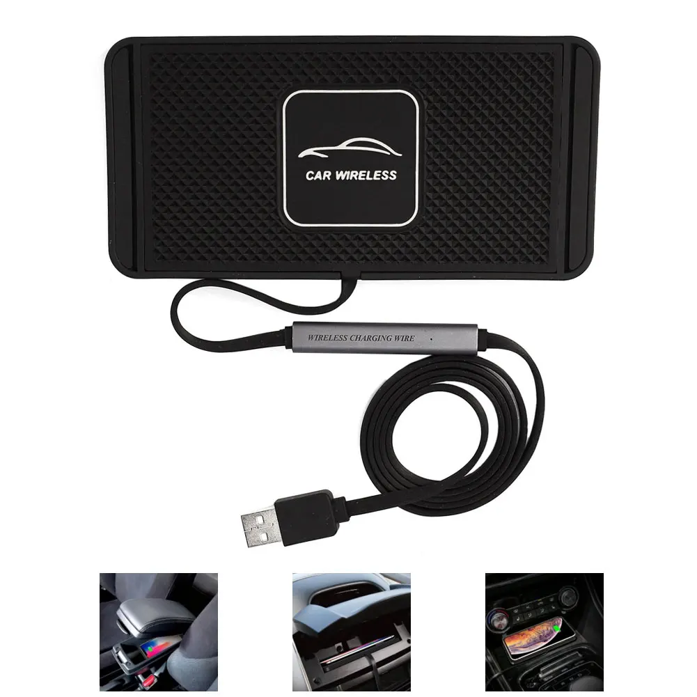 

Car Charger Wireless Non-Slip Car Charging Pad Car Mount Phone Holder Fast Changing Dock Station Pad Compatible With IOS Android